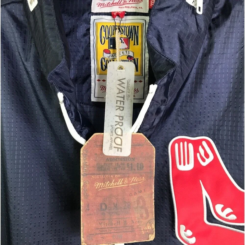 Mitchell & Ness Windbreaker Mens XXL Navy Boston Red Sox Outfield Ripstop Jacket